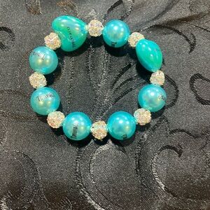 Tiffany & Co. 2 Turquoise hearts and Silver Sparkle Bracelet